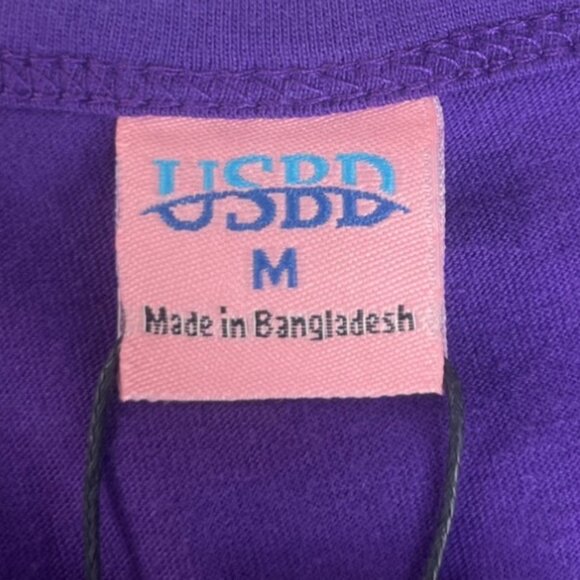 USBD Button Front Shirt Womens Medium Purple New Short Sleeve - Picture 5 of 7